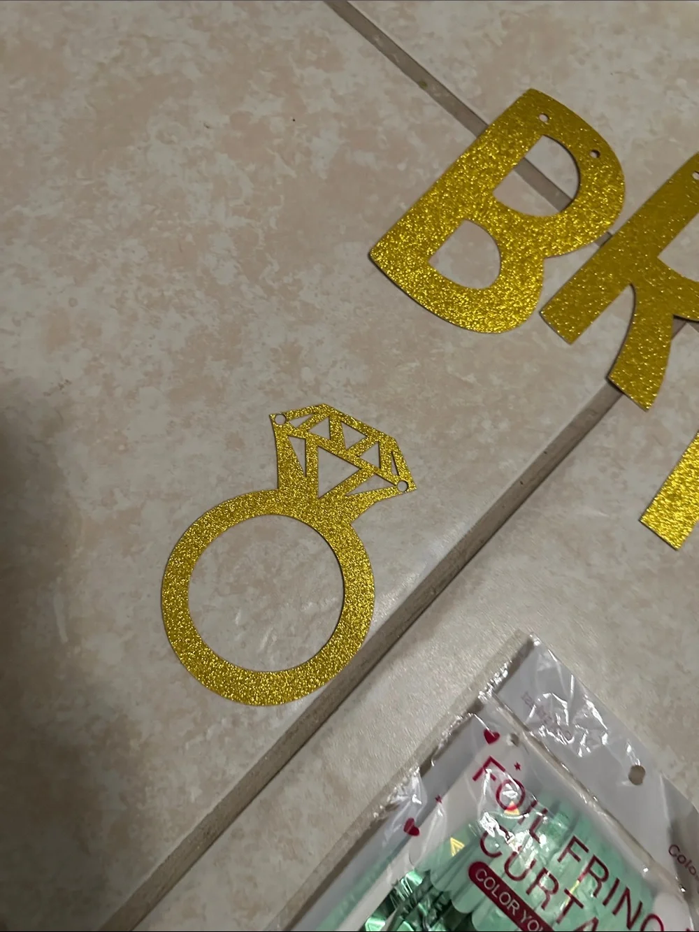 Bridal Party Decor Kit - Gold & Green Bachelorette Supplies NWT